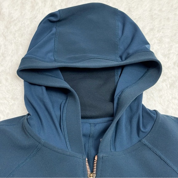 Sweaty Betty Zip Up Running Jacket Medium Rose Gold Accents, Thumb Holes, Hood - Picture 3 of 16